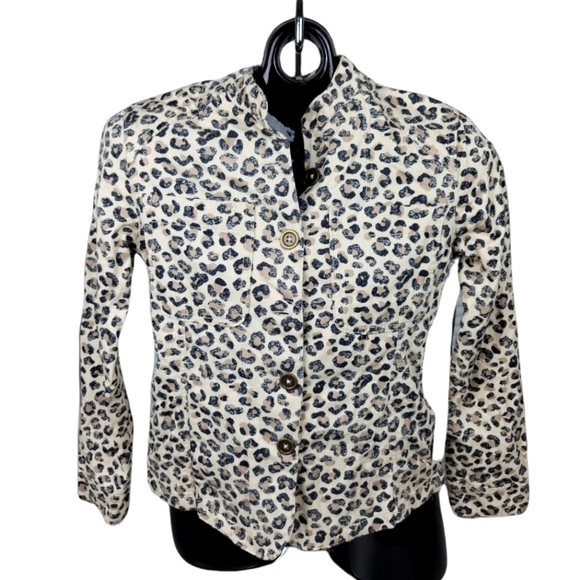 NWT Caslon Leopard Print Button Down‎ Women's Utility Jacket Size XXS - Picture 4 of 11